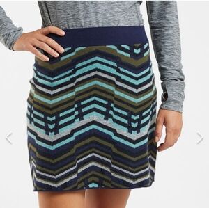 Title Nine Super Power Skirt in Sahara Stripe. Merino wool knit.  Size M